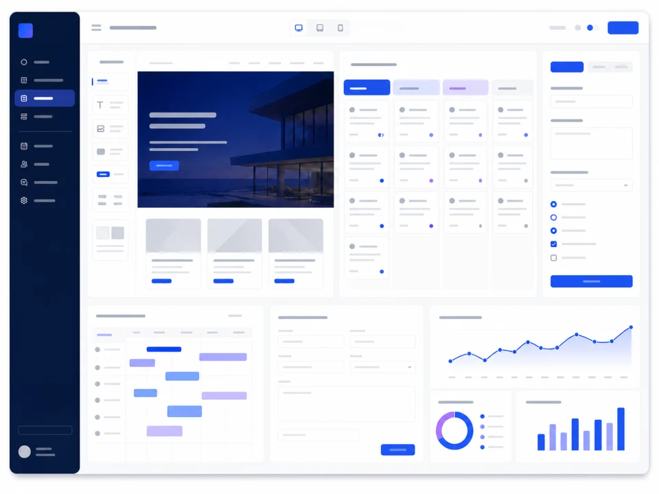 Обезличенная схема кабинета RentBase с сайтом, CRM и календарём